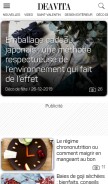 How deavita.fr looks like on a mobile device such as an iPhone.
