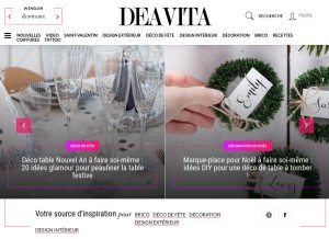 How deavita.fr looks like on a tablet such as an iPad.