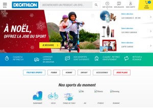 How decathlon.fr looks like on a tablet such as an iPad.