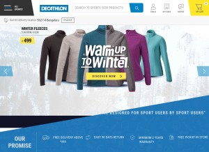 How decathlon.in looks like on a tablet such as an iPad.