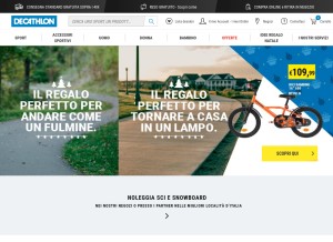 How decathlon.it looks like on a tablet such as an iPad.