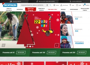 How decathlon.pt looks like on a tablet such as an iPad.