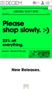 How deciem.com looks like on a mobile device such as an iPhone.