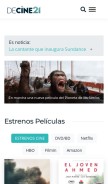 How decine21.com looks like on a mobile device such as an iPhone.