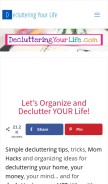 How declutteringyourlife.com looks like on a mobile device such as an iPhone.