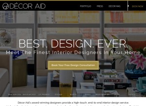 How decoraid.com looks like on a tablet such as an iPad.
