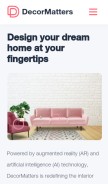 How decormatters.com looks like on a mobile device such as an iPhone.
