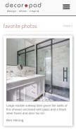 How decorpad.com looks like on a mobile device such as an iPhone.