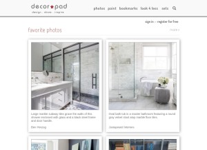 How decorpad.com looks like on a tablet such as an iPad.