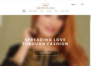 How deepanjalifashion.com looks like on a tablet such as an iPad.
