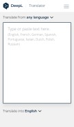 How deepl.com looks like on a mobile device such as an iPhone.