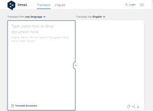 How deepl.com looks like on a tablet such as an iPad.