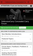 How defensivecarry.com looks like on a mobile device such as an iPhone.