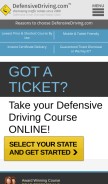 How defensivedriving.com looks like on a mobile device such as an iPhone.