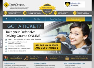How defensivedriving.com looks like on a tablet such as an iPad.