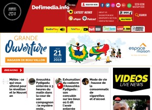 How defimedia.info looks like on a tablet such as an iPad.