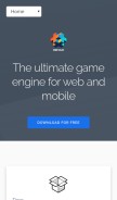How defold.com looks like on a mobile device such as an iPhone.