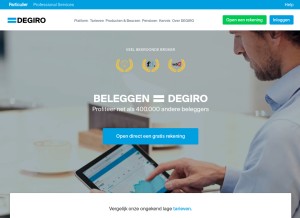 How degiro.nl looks like on a tablet such as an iPad.