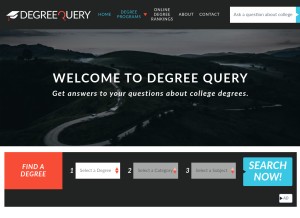 How degreequery.com looks like on a tablet such as an iPad.