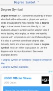 How degreesymbol.net looks like on a mobile device such as an iPhone.