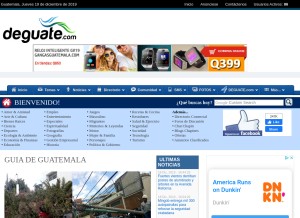 How deguate.com looks like on a tablet such as an iPad.