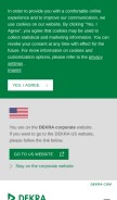 How dekra.com looks like on a mobile device such as an iPhone.