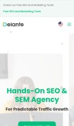 How delante.co looks like on a mobile device such as an iPhone.