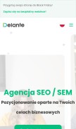 How delante.pl looks like on a mobile device such as an iPhone.