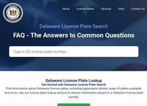 How delawarelicenseplate.com looks like on a tablet such as an iPad.
