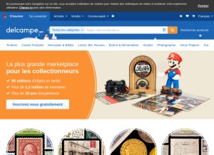 How delcampe.net looks like on a tablet such as an iPad.