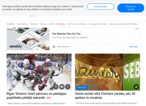 How delfi.lv looks like on a tablet such as an iPad.