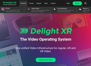 How delight-vr.com looks like on a tablet such as an iPad.