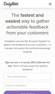 How delighted.com looks like on a mobile device such as an iPhone.
