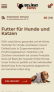 How delikatswiss.ch looks like on a mobile device such as an iPhone.