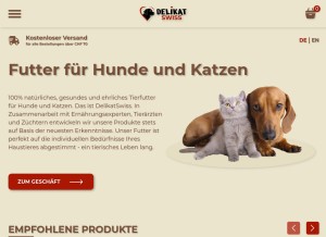 How delikatswiss.ch looks like on a tablet such as an iPad.