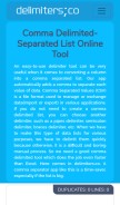 How delimiters.co looks like on a mobile device such as an iPhone.
