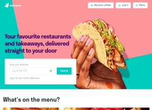 How deliveroo.com looks like on a tablet such as an iPad.