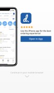 How delivery.com looks like on a mobile device such as an iPhone.