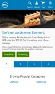 How dell.com looks like on a mobile device such as an iPhone.
