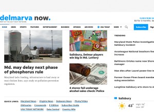 How delmarvanow.com looks like on a tablet such as an iPad.