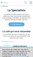 How delonghi.com looks like on a mobile device such as an iPhone.