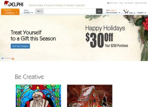 How delphiglass.com looks like on a tablet such as an iPad.