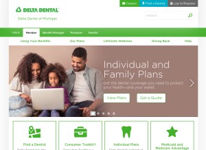 How deltadentalmi.com looks like on a tablet such as an iPad.