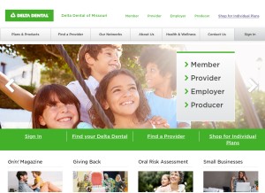 How deltadentalmo.com looks like on a tablet such as an iPad.