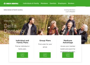 How deltadentalnc.com looks like on a tablet such as an iPad.