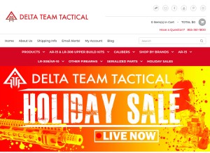 How deltateamtactical.com looks like on a tablet such as an iPad.