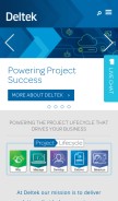 How deltek.com looks like on a mobile device such as an iPhone.
