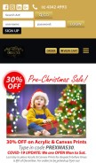 How deluxeart.com.au looks like on a mobile device such as an iPhone.