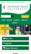 How delval.edu looks like on a mobile device such as an iPhone.