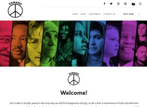 How demandpeace.org looks like on a tablet such as an iPad.